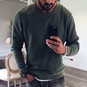 Green Thermal Pullover Sweater Mens